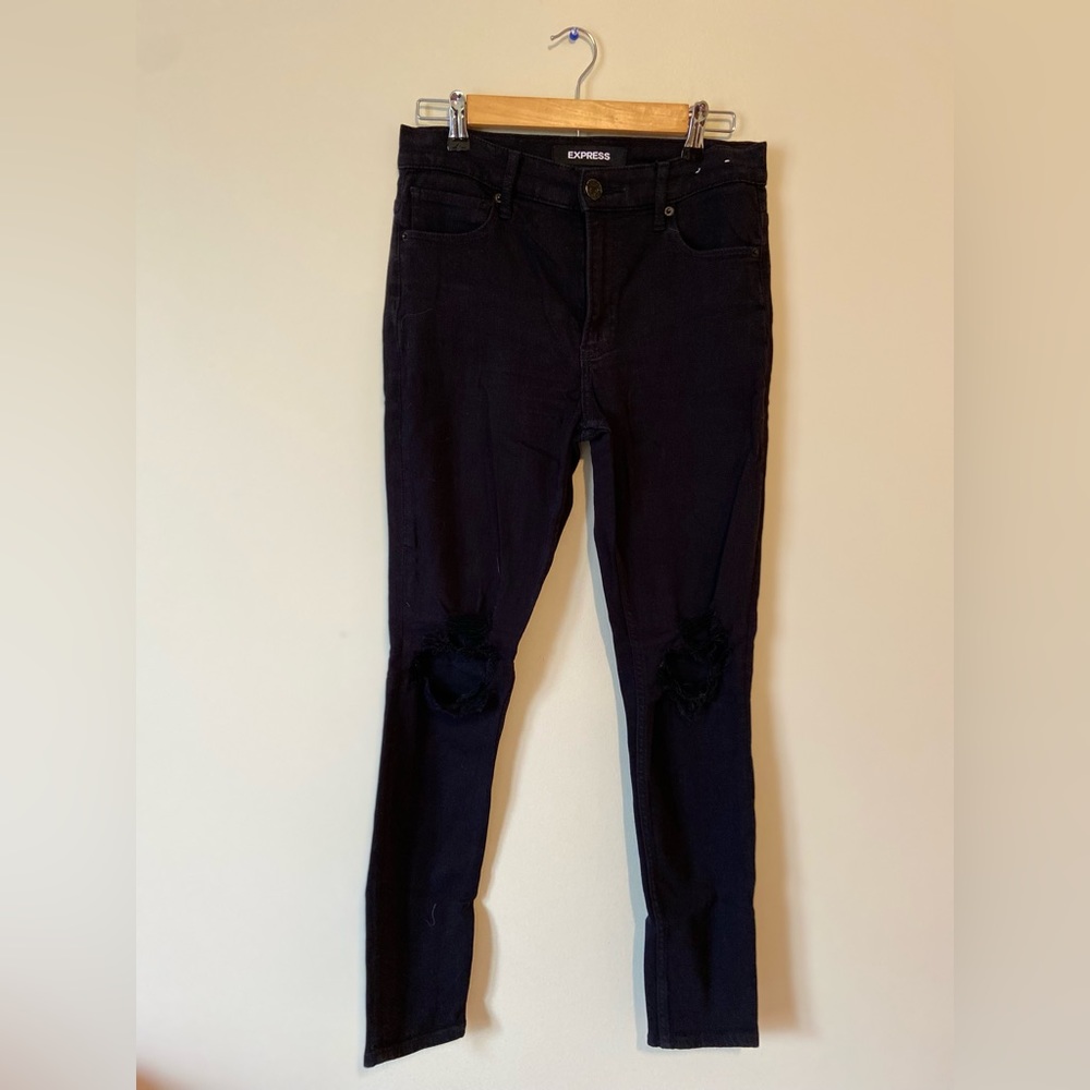 EXPRESS Jean Legging High-Rise Stretch in Black - size 6